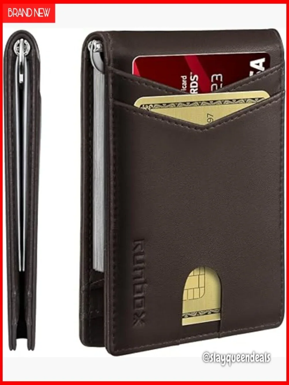 Slim RFID Blocking Money Clip Wallet with 8 Card Holder
